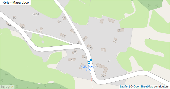 Kyje - mapa obce