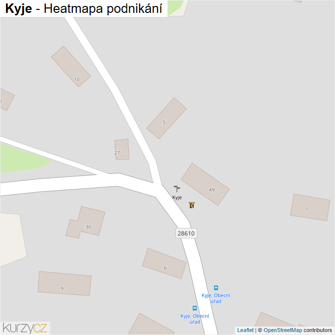 Mapa Kyje - Firmy v obci.