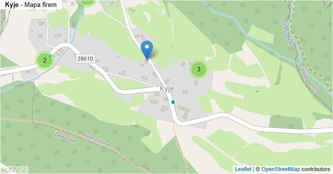 Kyje - mapa firem