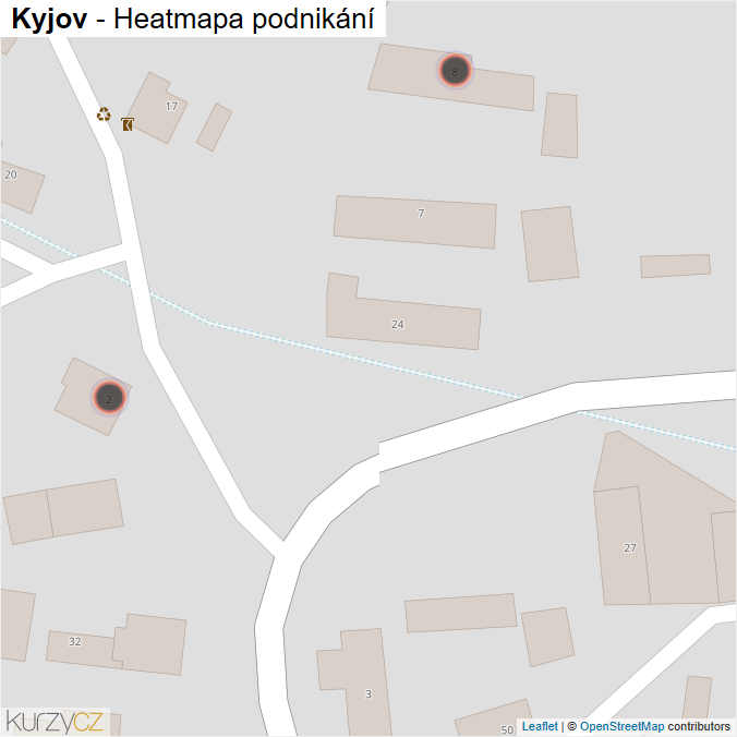Mapa Kyjov - Firmy v obci.