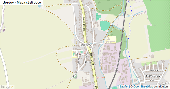 Boršov - mapa části obce