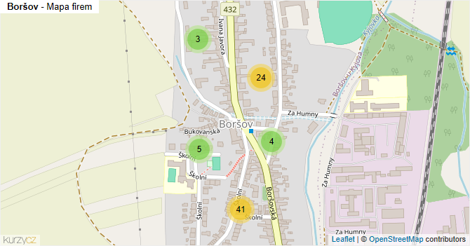 Boršov - mapa firem