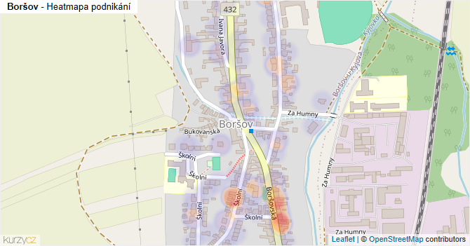 Boršov - mapa podnikání
