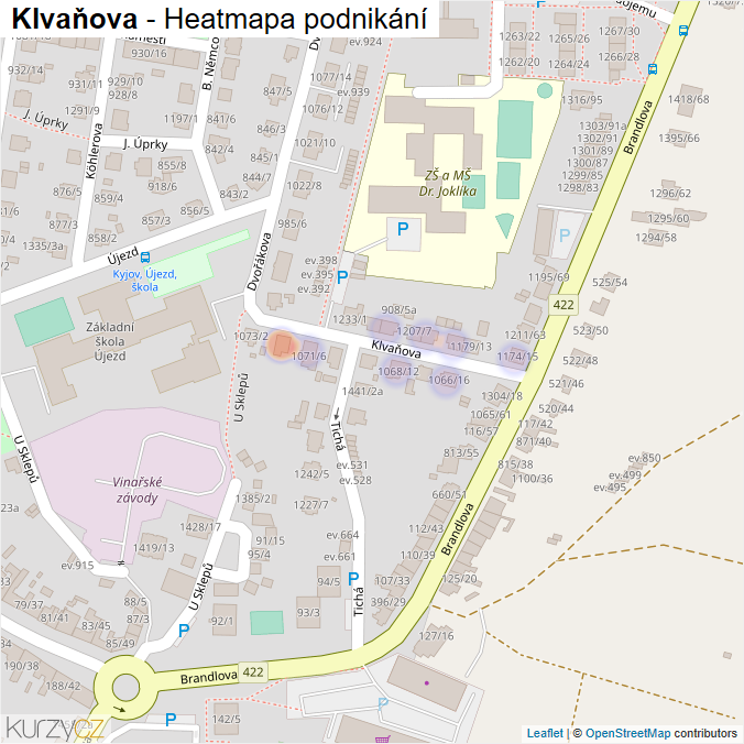 Mapa Klvaňova - Firmy v ulici.