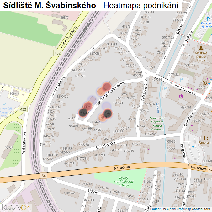 Mapa Sídliště M. Švabinského - Firmy v ulici.