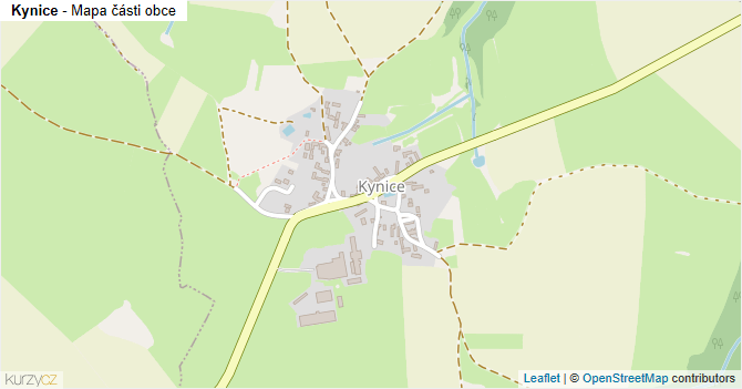Kynice - mapa části obce