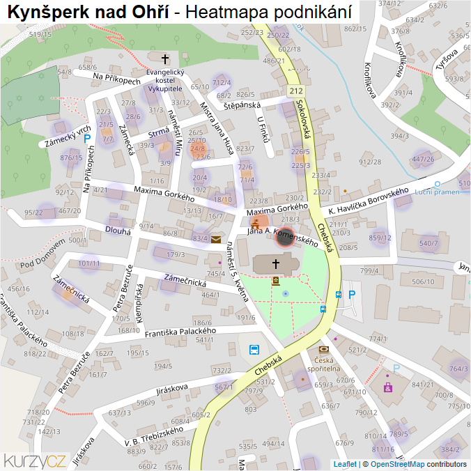 Mapa Kynšperk nad Ohří - Firmy v obci.