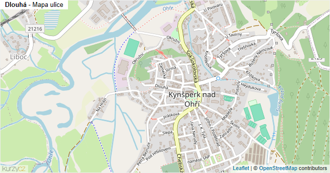 Dlouhá - mapa ulice
