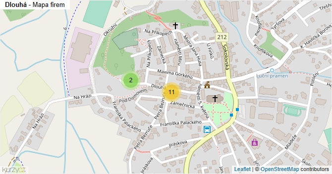 Dlouhá - mapa firem