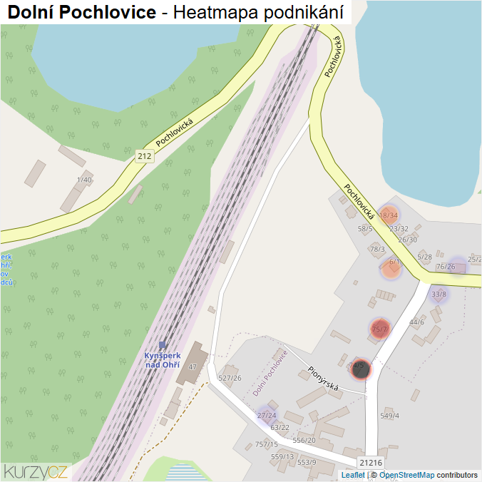 Mapa Dolní Pochlovice - Firmy v části obce.