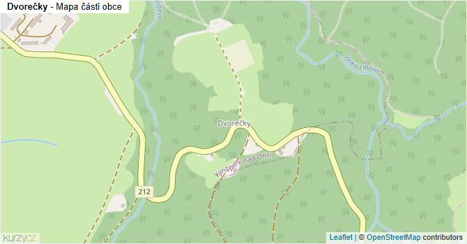 Dvorečky - mapa části obce