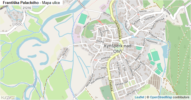 Františka Palackého - mapa ulice