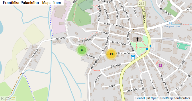 Františka Palackého - mapa firem