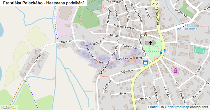 Františka Palackého - mapa podnikání