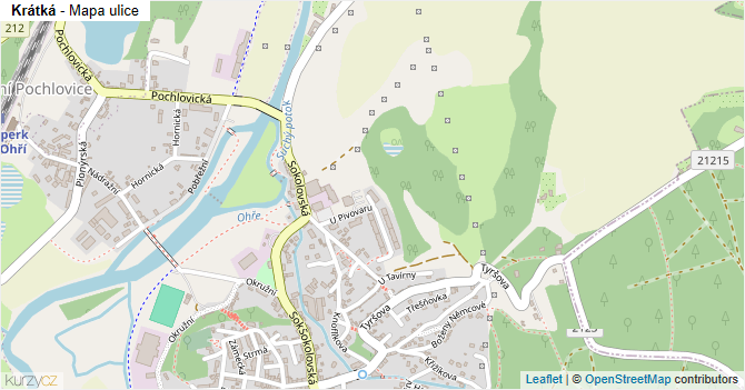 Krátká - mapa ulice