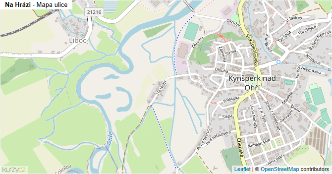 Na Hrázi - mapa ulice