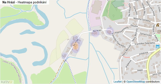 Na Hrázi - mapa podnikání