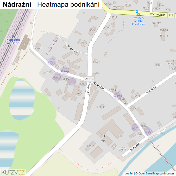 Mapa Nádražní - Firmy v ulici.