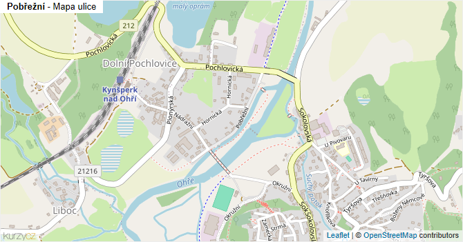 Pobřežní - mapa ulice