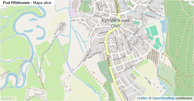 Pod Hřbitovem - mapa ulice