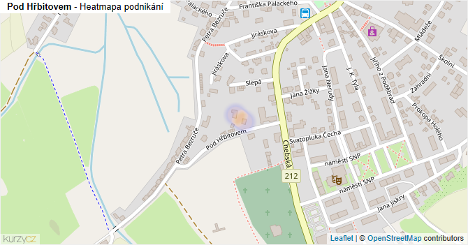 Pod Hřbitovem - mapa podnikání