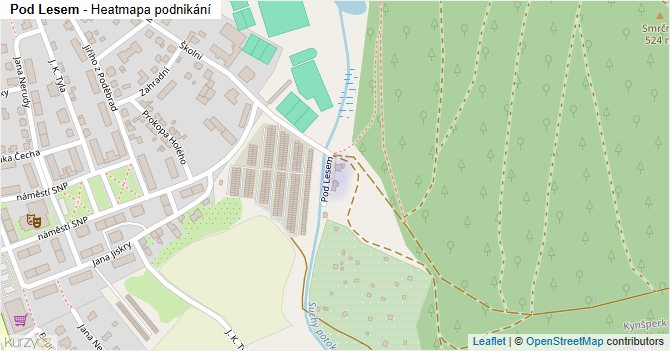 Pod Lesem - mapa podnikání