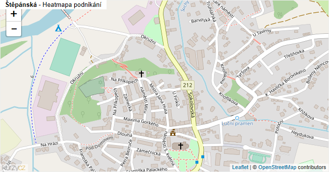 Štěpánská - mapa podnikání