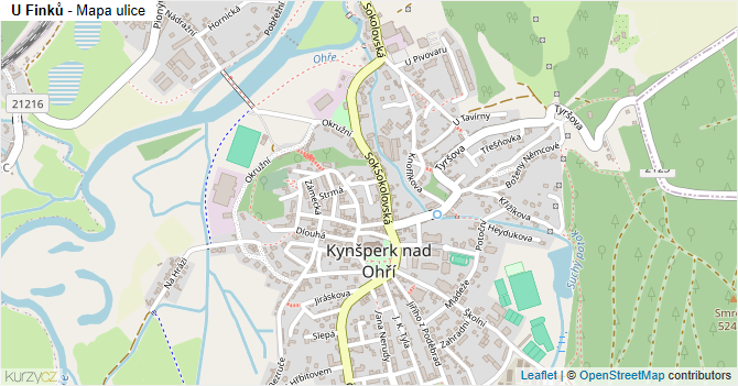 U Finků - mapa ulice