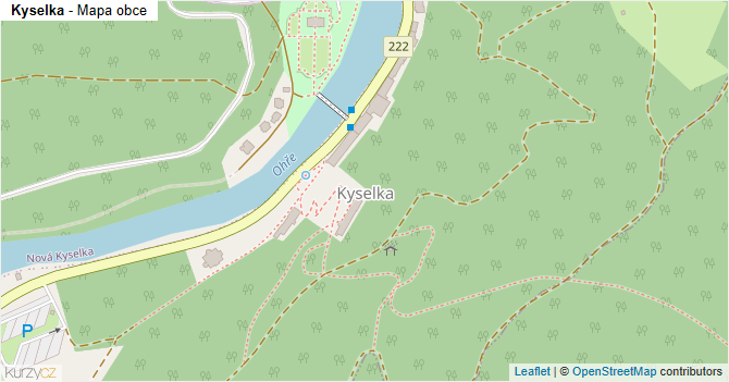 Kyselka - mapa obce