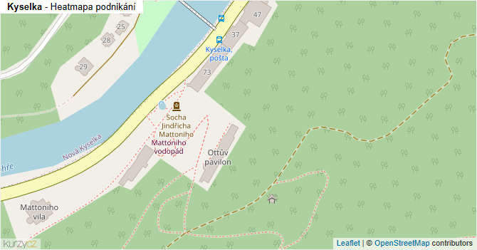Kyselka - mapa podnikání