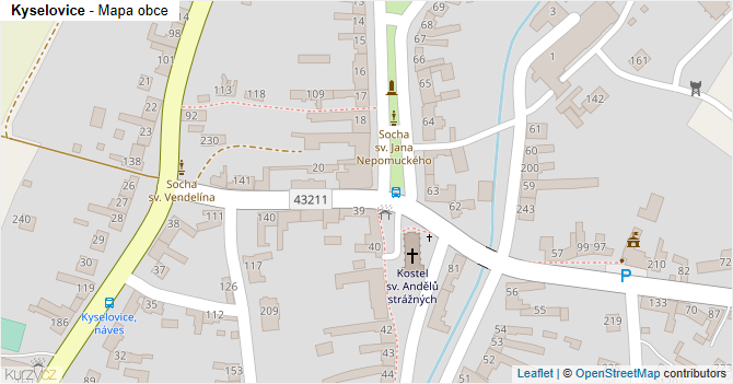 Kyselovice - mapa obce
