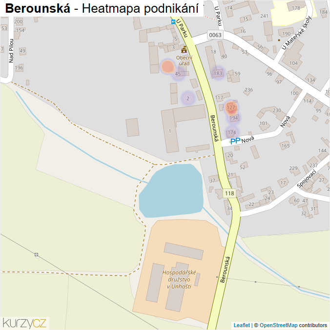 Mapa Berounská - Firmy v ulici.