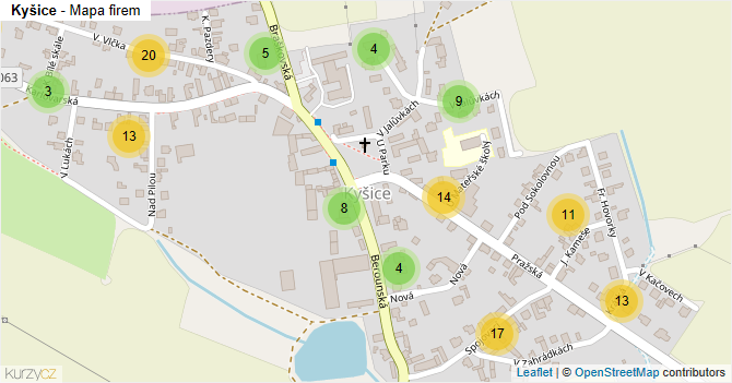 Kyšice - mapa firem