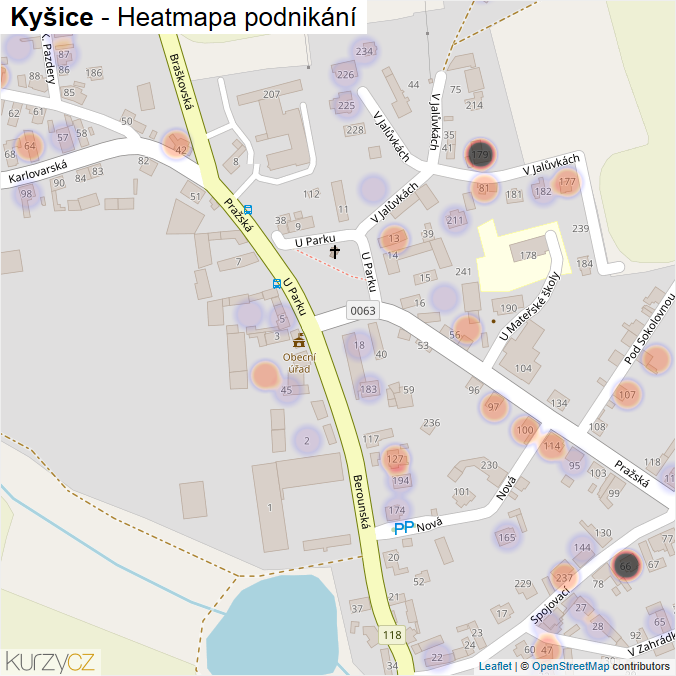 Mapa Kyšice - Firmy v části obce.