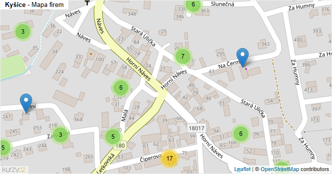 Kyšice - mapa firem