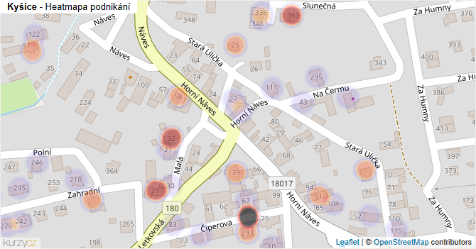 Kyšice - mapa podnikání