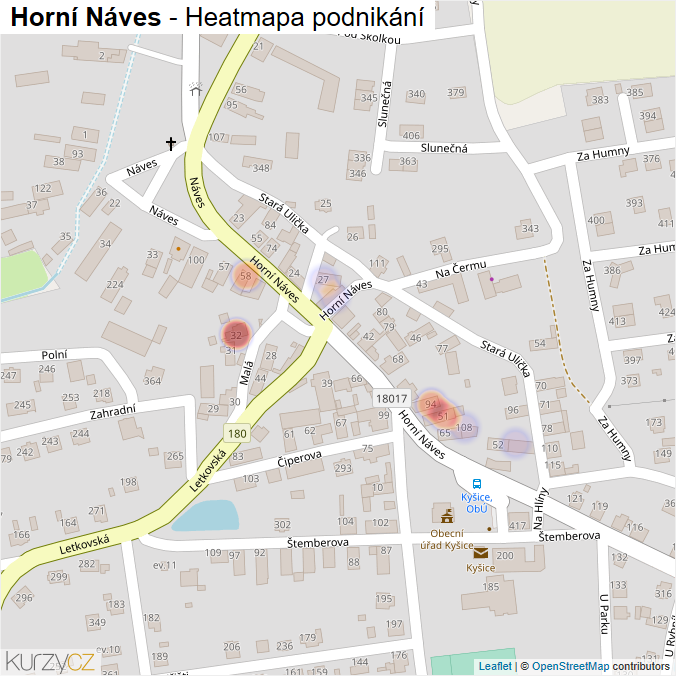 Mapa Horní Náves - Firmy v ulici.