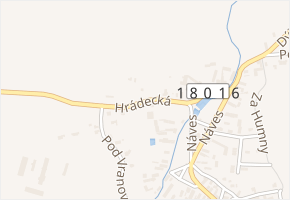 Hrádecká v obci Kyšice - mapa ulice