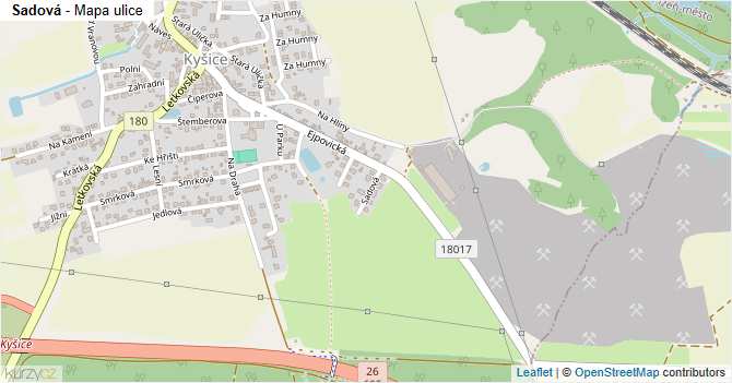 Sadová - mapa ulice