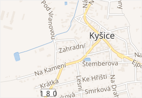 Zahradní v obci Kyšice - mapa ulice