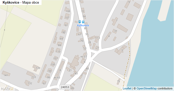 Kyškovice - mapa obce