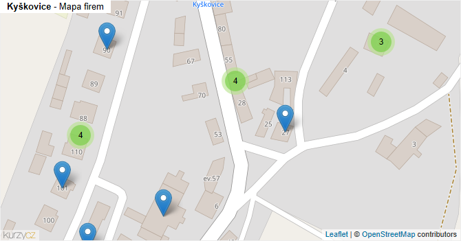 Kyškovice - mapa firem