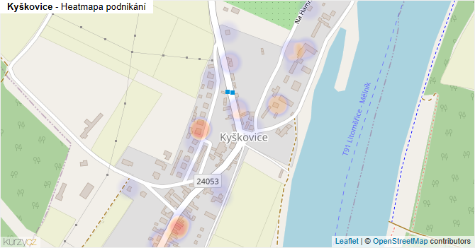 Kyškovice - mapa podnikání