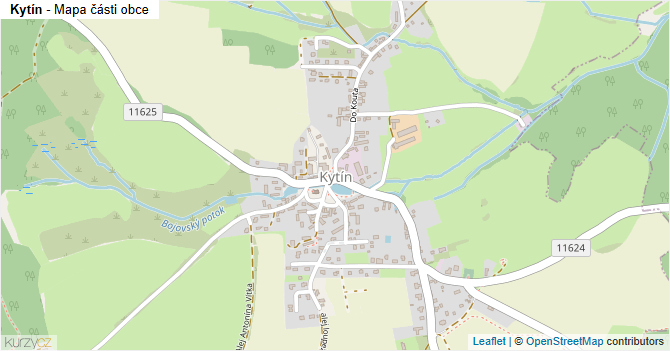 Kytín - mapa části obce