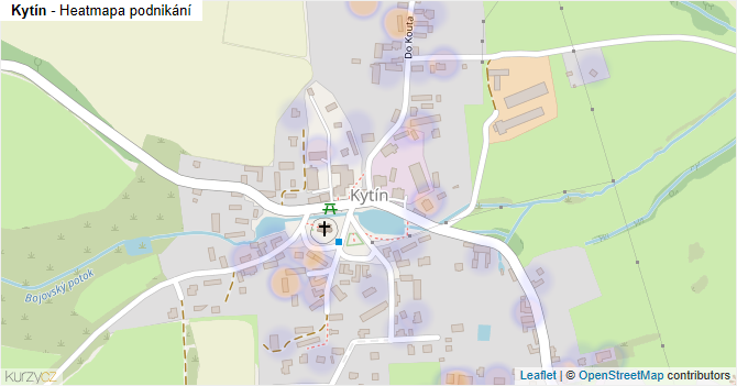 Kytín - mapa podnikání