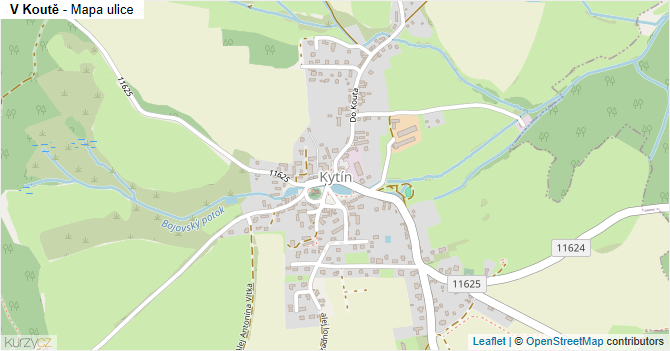 V Koutě - mapa ulice