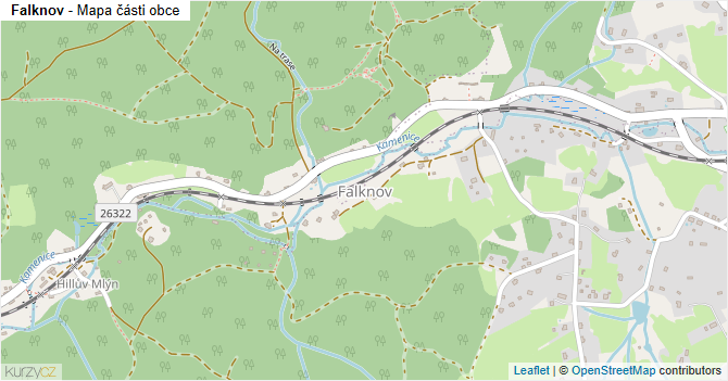 Falknov - mapa části obce