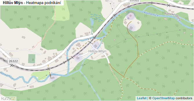 Hillův Mlýn - mapa podnikání