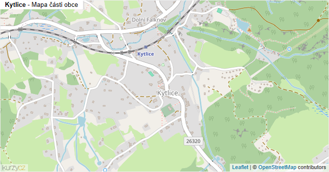 Kytlice - mapa části obce