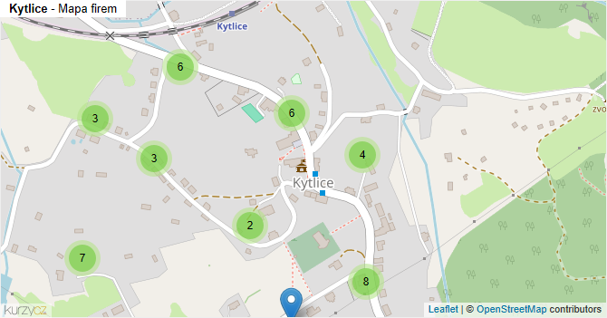 Kytlice - mapa firem